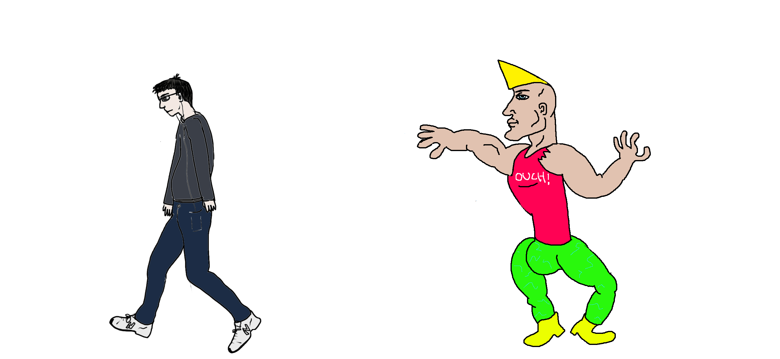 Virgin Vs Chad Template 2 Colored Know Your Meme