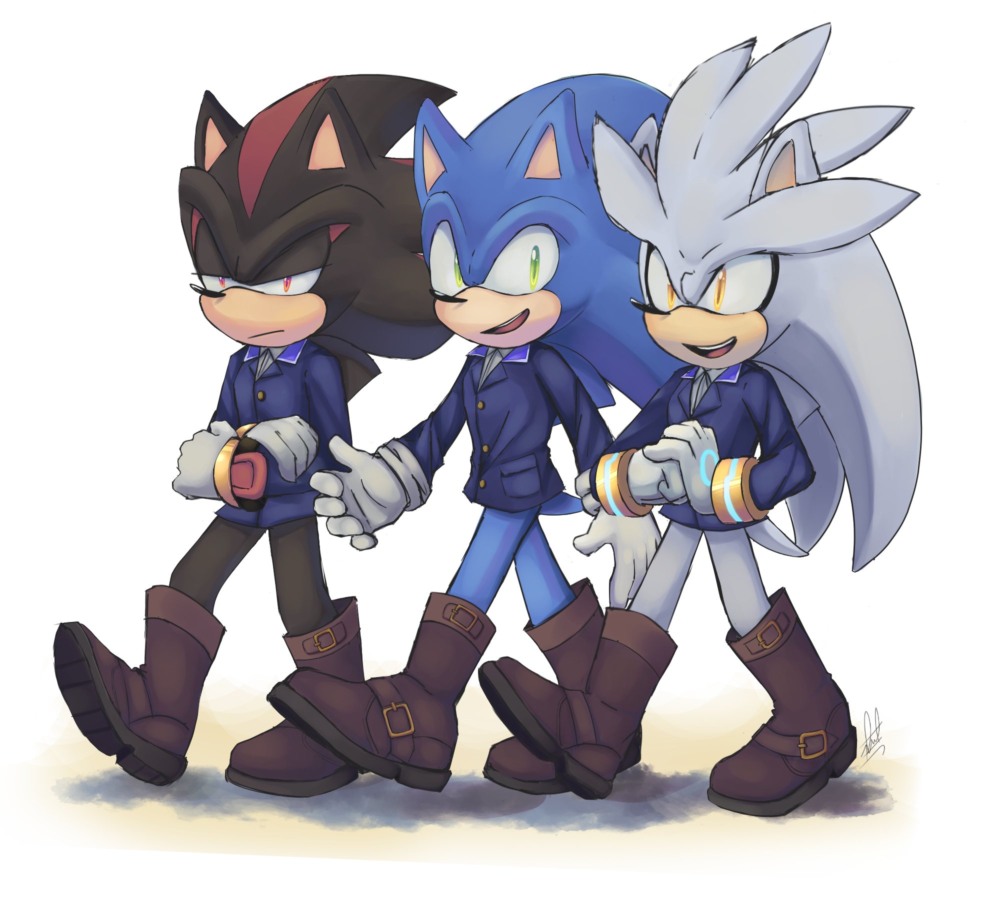 Sonic y shadow silver