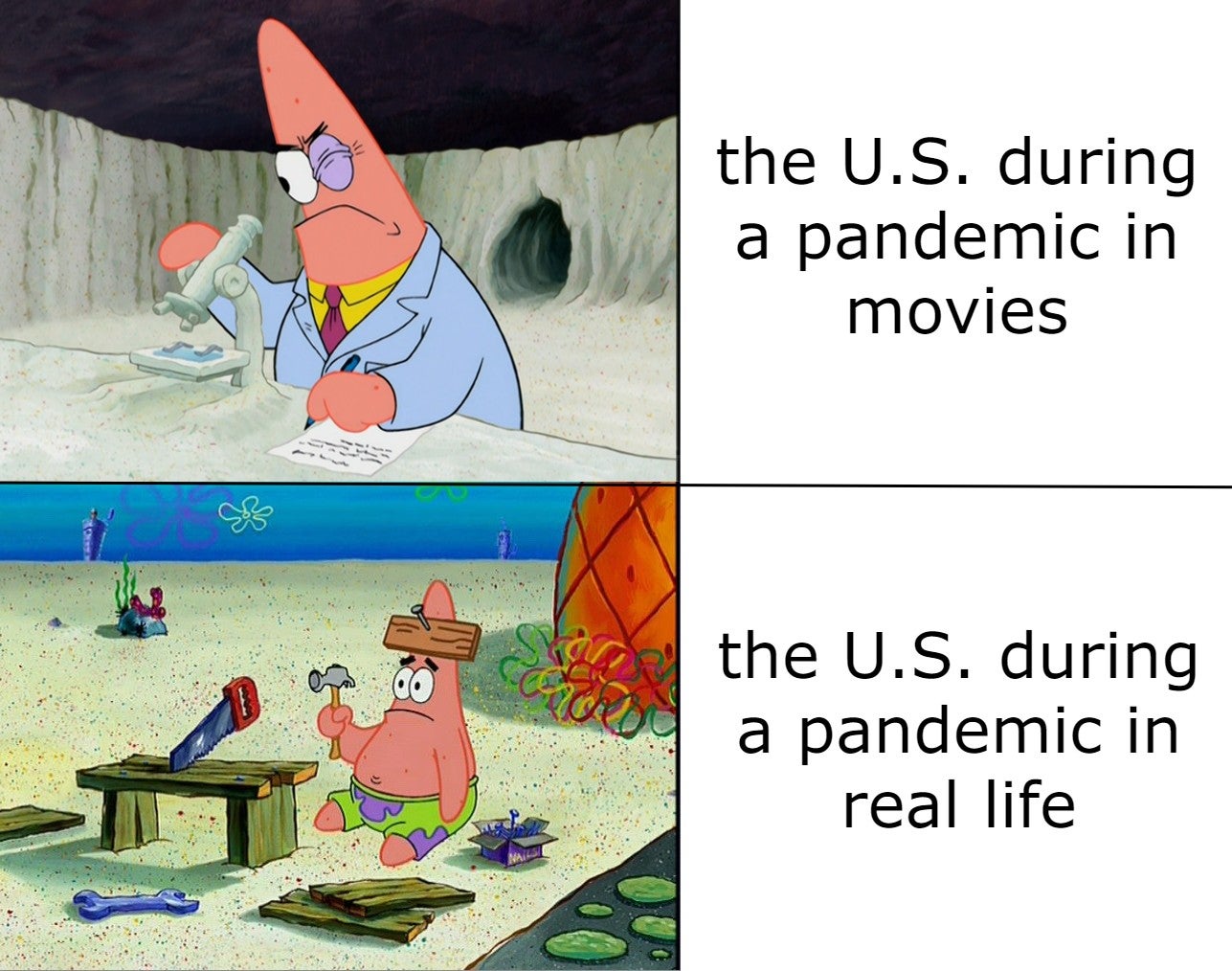 the U.S. during a pandemic in movies the U.S. during a pandemic in real life