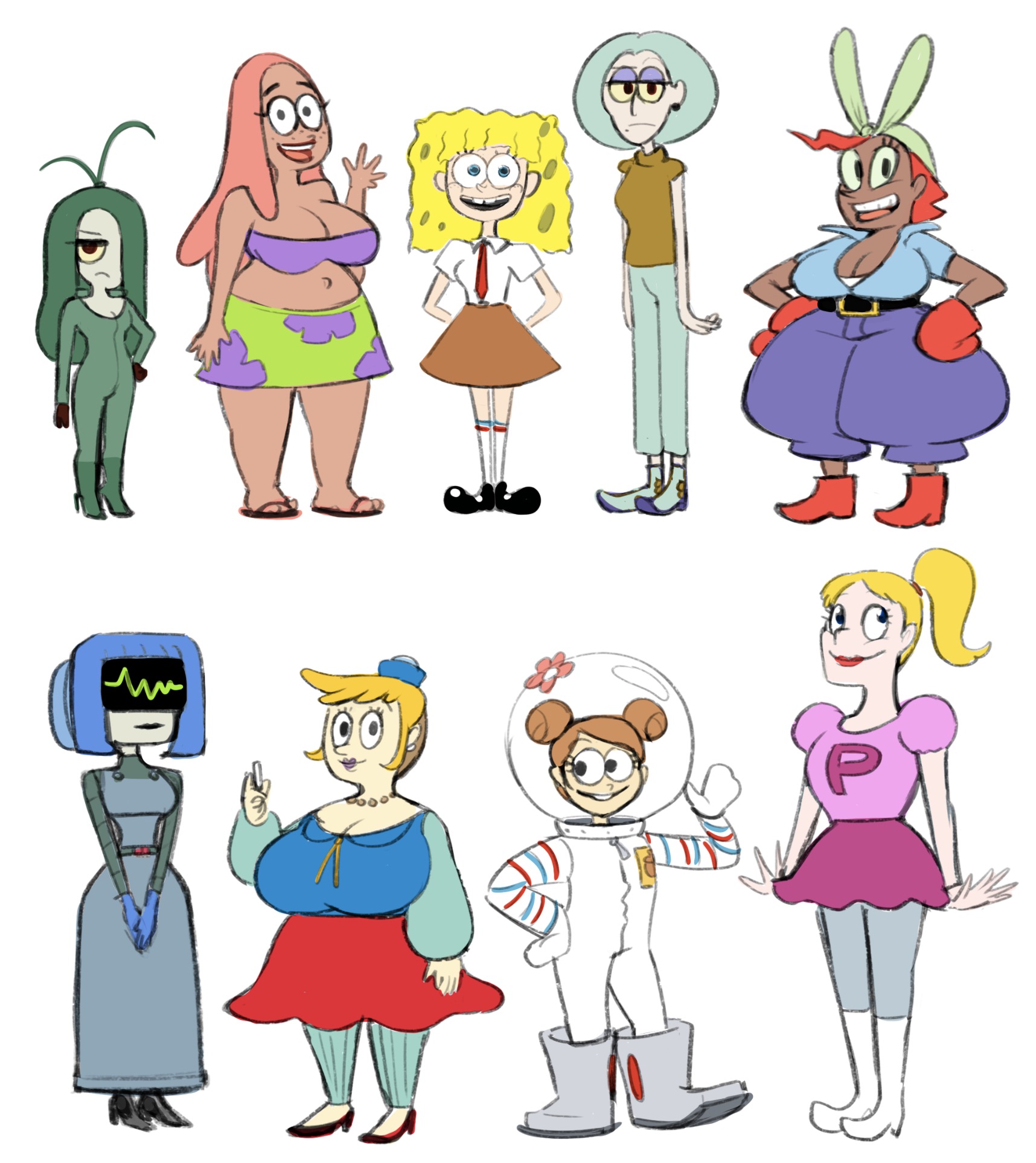 Rule 63 Spongebob and crew part 2, Rule 63