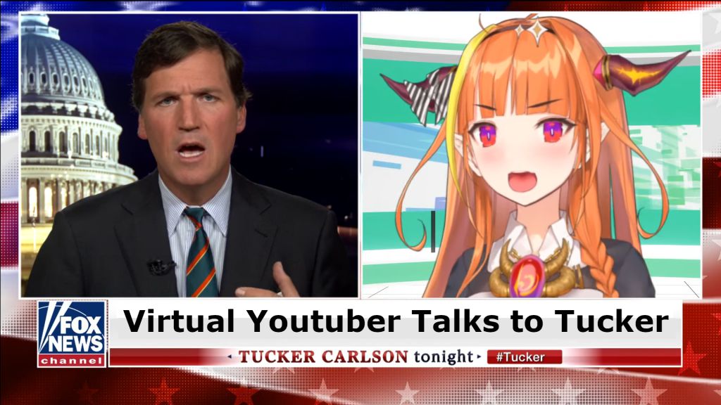 Fox Virtual Youtuber Talks to Tucker VNEWS TUCKER CARLSON tonight #Tucker channel