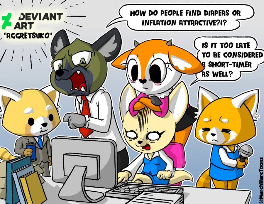 HOW DO PEOPLE FIND DIAPERS OR DEVIANT 7 ART INFLATION ATTRACTIVE?!? "AGGRETSUKO", IS IT TOO LATE TO BE CONSIDERED SHORT-TIMER AS WELL? @MarchHareToons