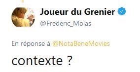 Joueur du Grenier @Frederic_Molas En réponse à @NotaBeneMovies contexte ?