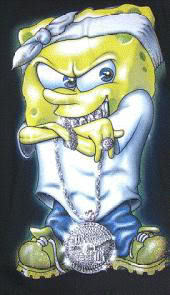 spongebob gangster with a gun