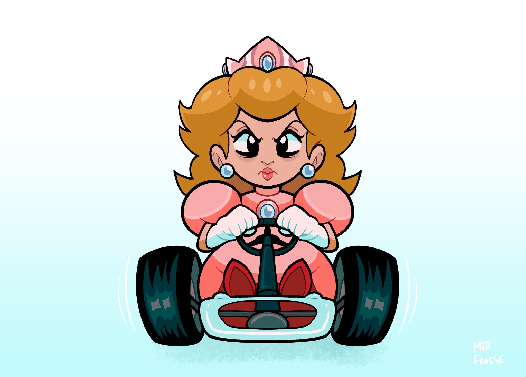 "I was inspired by magdraws and their wonderful Peach sprite redraws