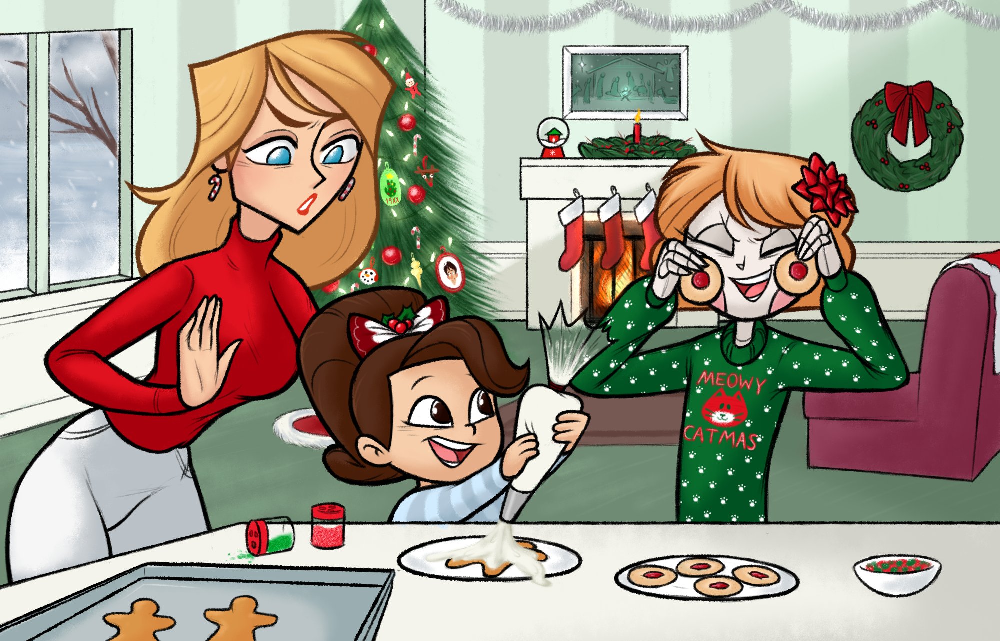 I Wanted To Do A Fun Holiday Scene With A Few Of The Emmy Characters