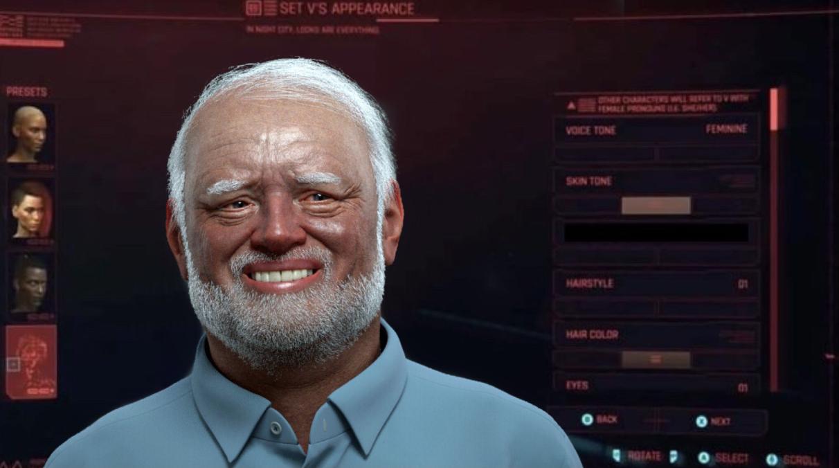 Hide The Pain Harold Cyberpunk Character Creations Know Your Meme | Hot ...