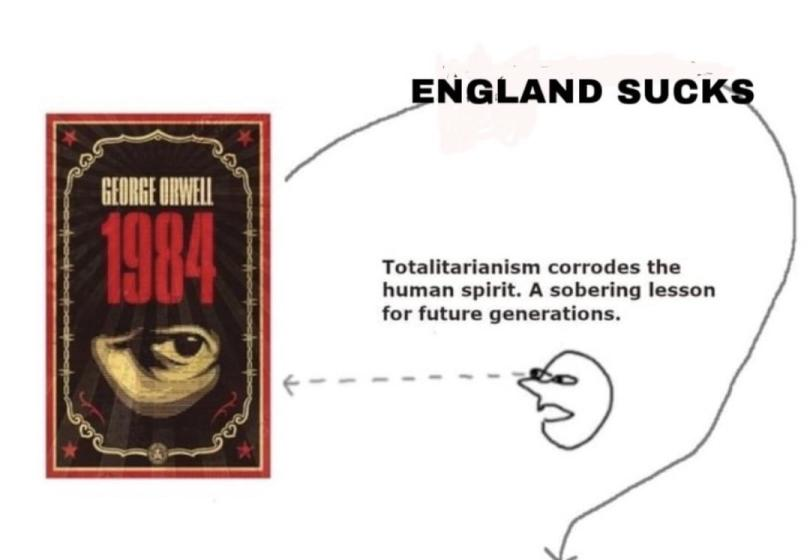 ENGLAND SUCKS GEORGE ORWELL 1984 Totalitarianism corrodes the human spirit. A sobering lesson for future generations.