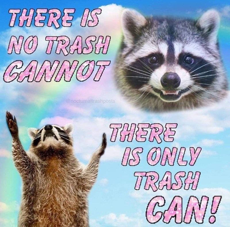 THERE IS NO TRASH CANNOT @nocturnaltrashposts THERE IS ONLY TRASH CAN!