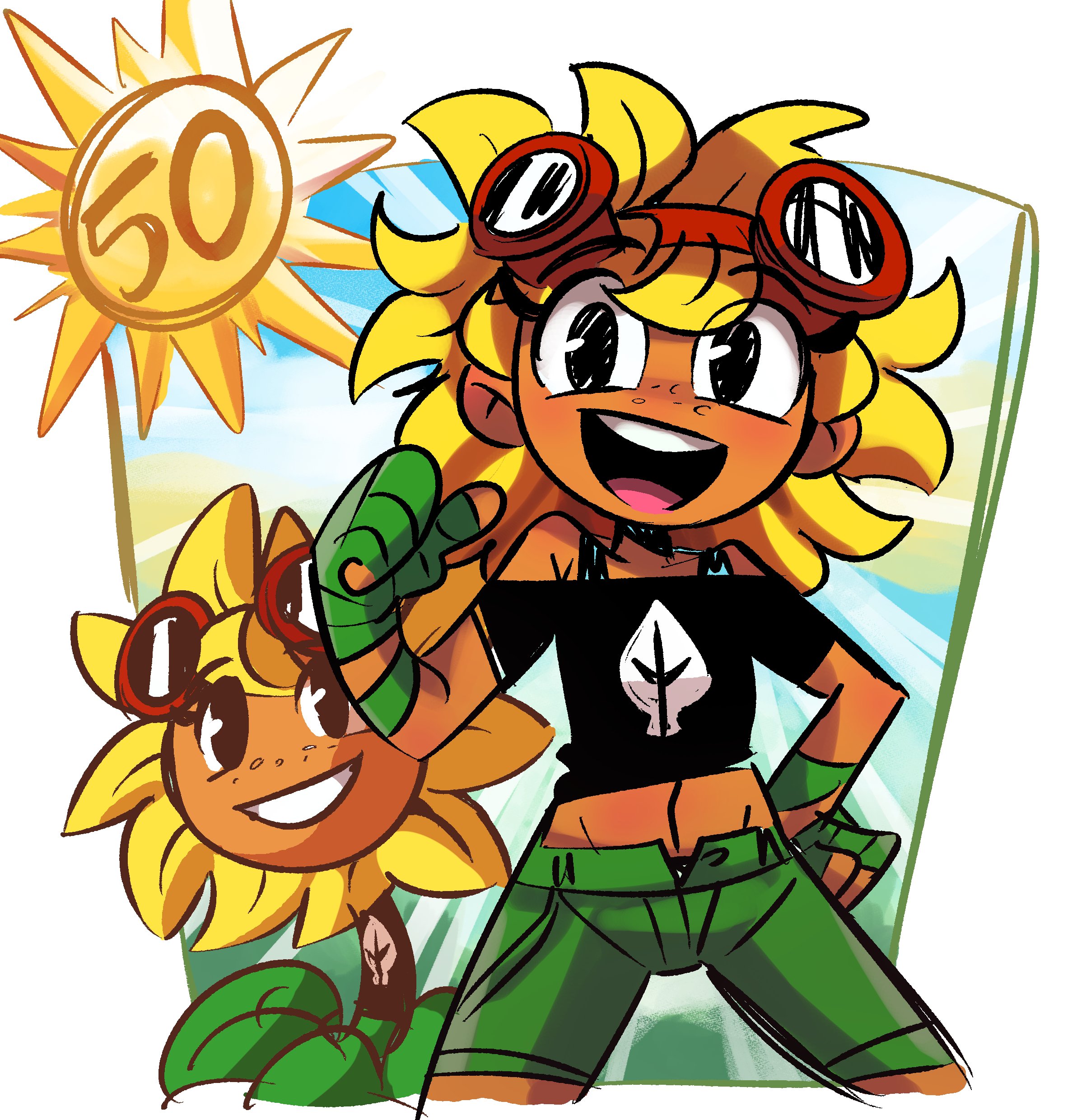 Tomboy Sunflower, Plants vs. Zombies