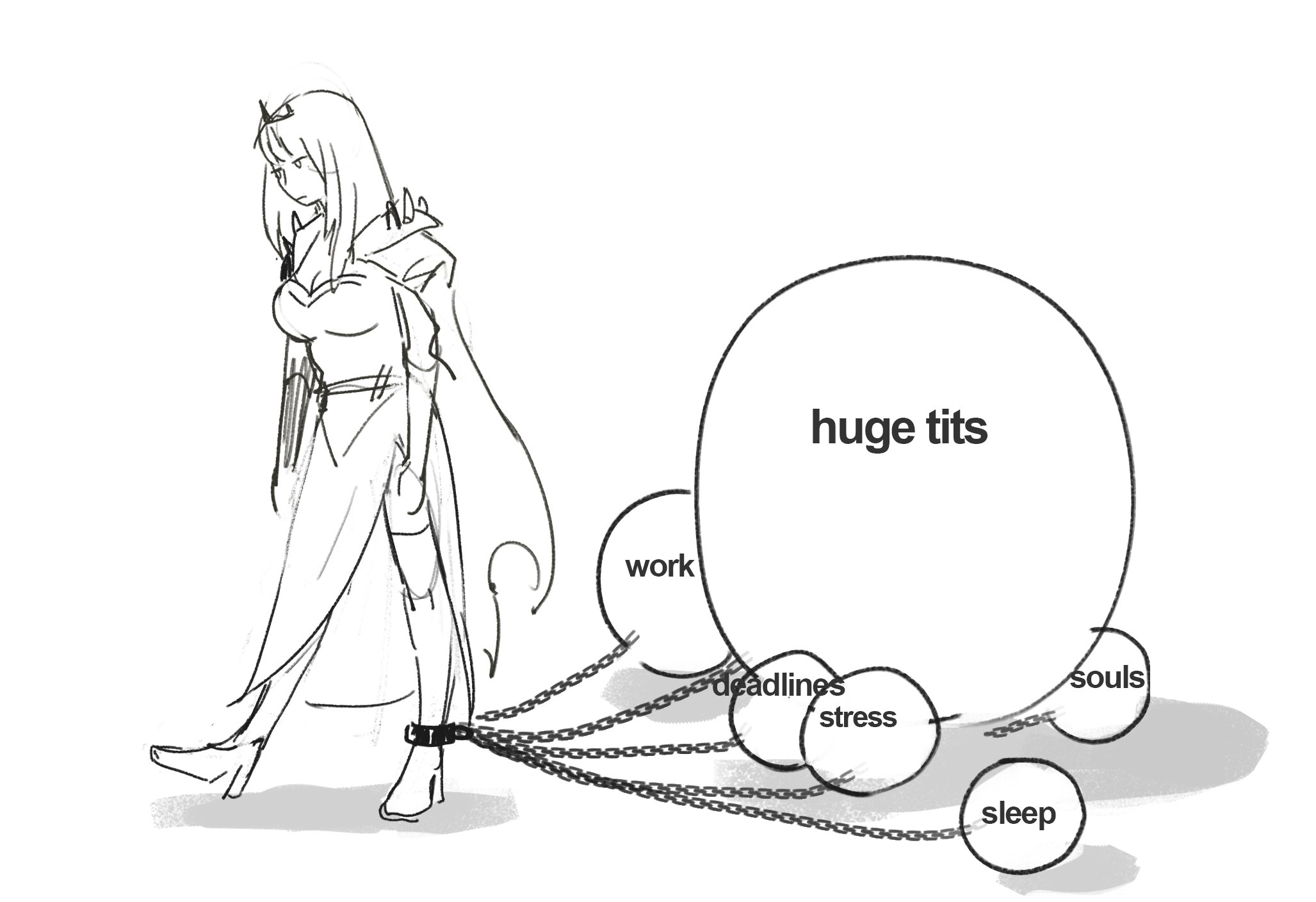 The Old Ball and Chain by jawlipops Mori Calliope Know Your Meme