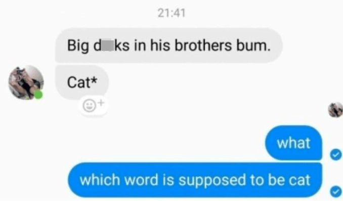 21:41 Big d ks in his brothers bum. Cat* what which word is supposed to be cat