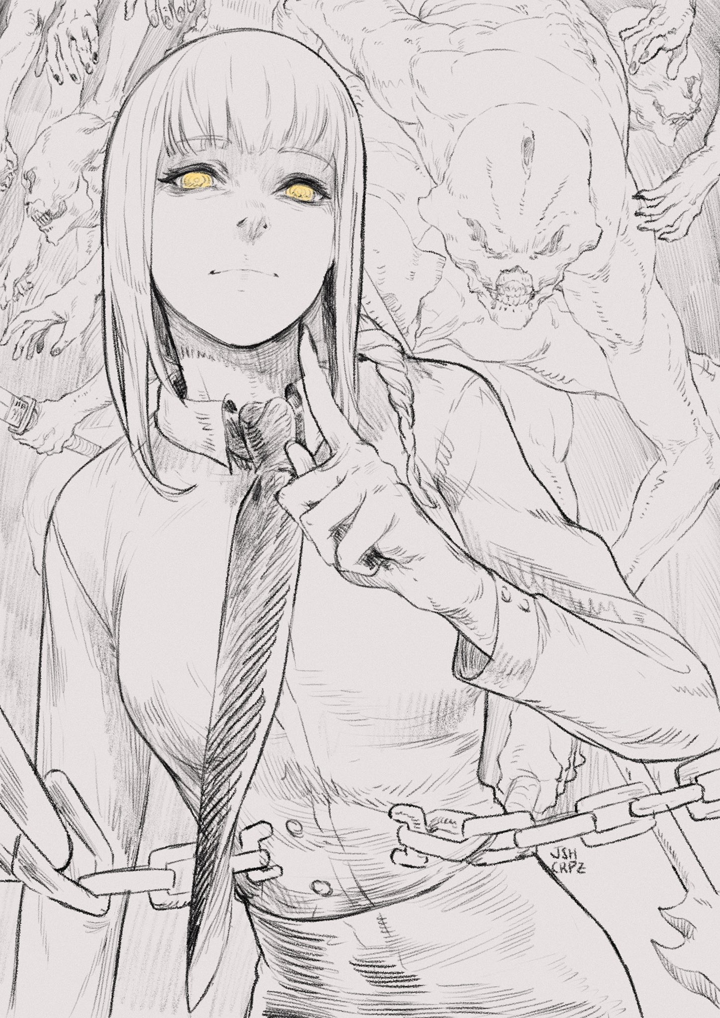 makima (chainsaw man) drawn by k1ruse