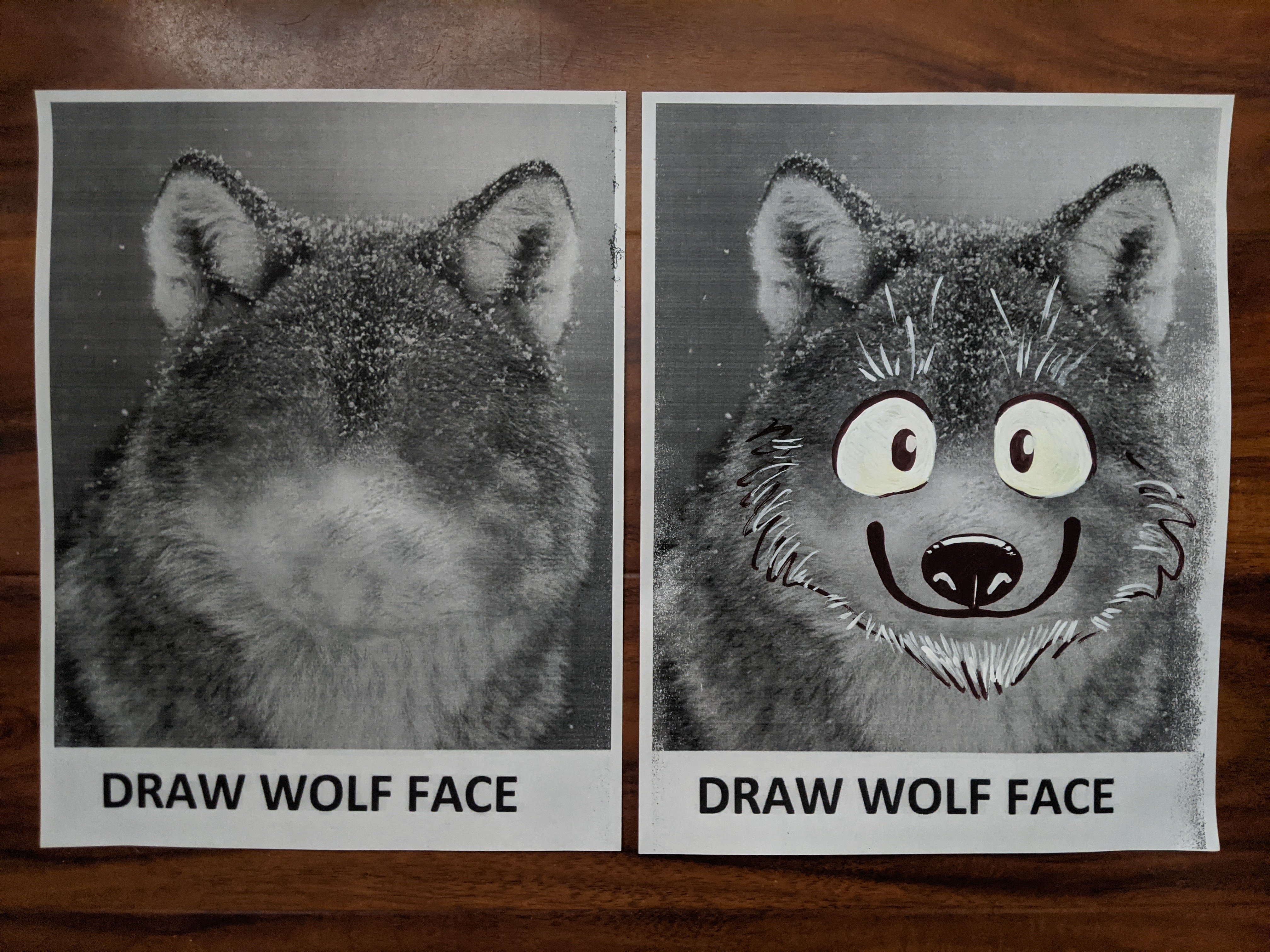 DRAW WOLF FACE DRAW WOLF FACE