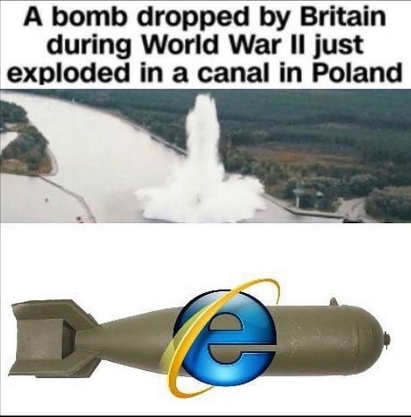 A bomb dropped by Britain during World War II just exploded in a canal in Poland