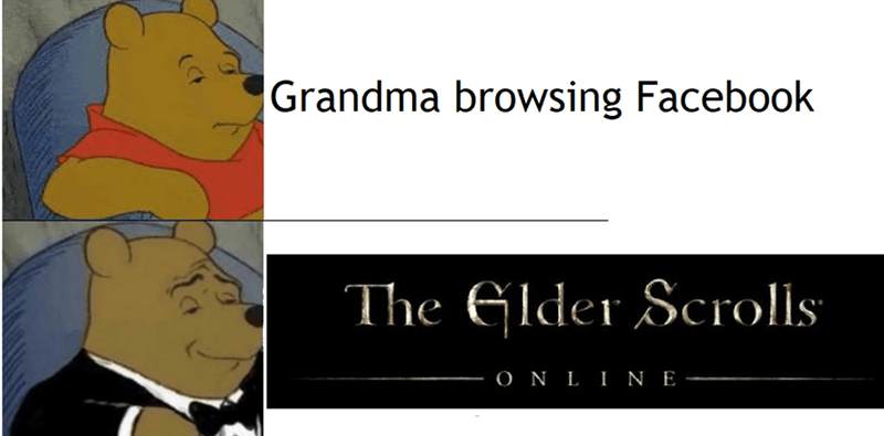 Grandma browsing Facebook The Elder Scrolls – 0 N L I NE