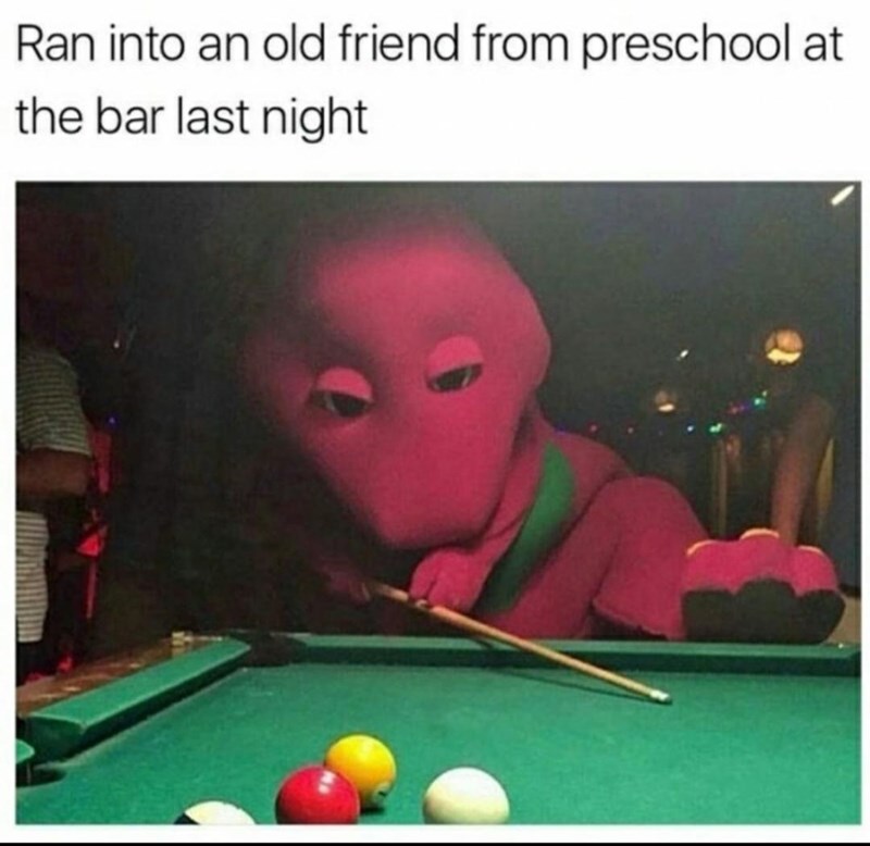 Ran into an old friend from preschool at the bar last night