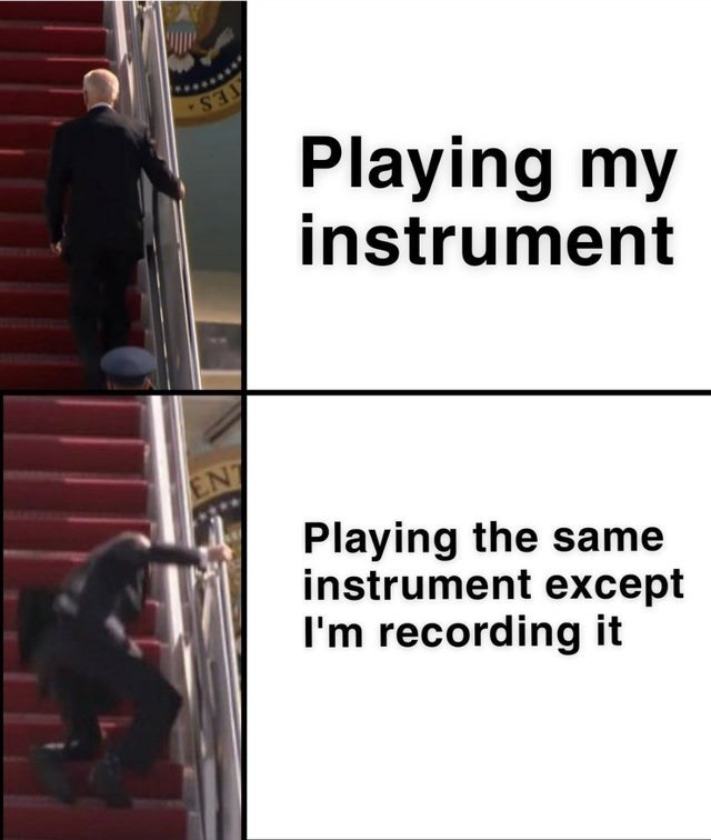 TES Playing my instrument ENT Playing the same instrument except I'm recording it