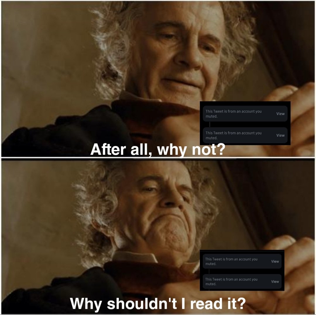This Tweet is from an account you View muted. This Tweet is from an account you View muted. After all, why not? This Tweet is from an account you View muted. This Tweet is from an account you muted. View Why shouldn't I read it?