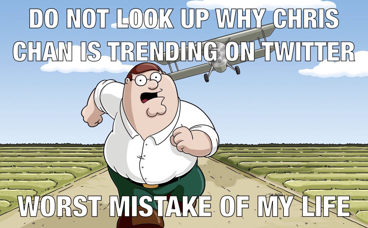 DO NOT LOOK UP WHY CHRIS CHAN IS TRENDING ON TWITTER WORST MISTAKE OF MY LIFE