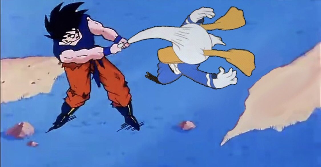 Goku About To Throw Donald Donald Duck Boner Know Your Meme 