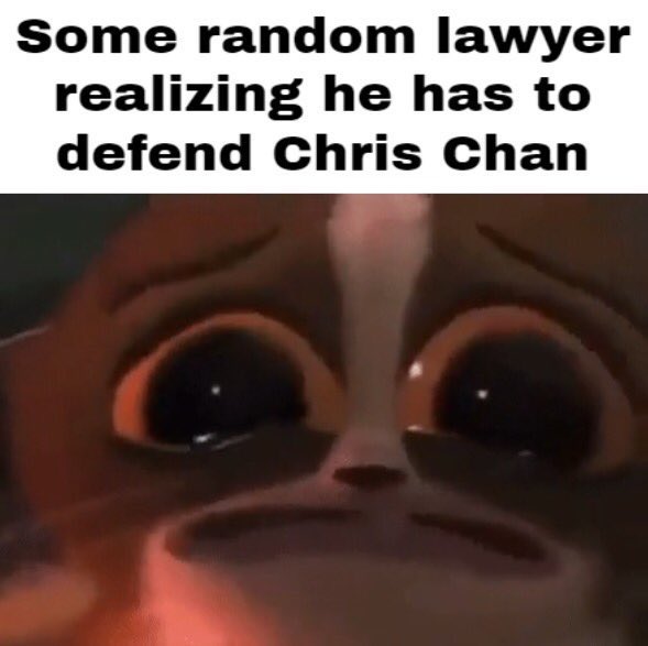 Some random lawyer realizing he has to defend Chris Chan