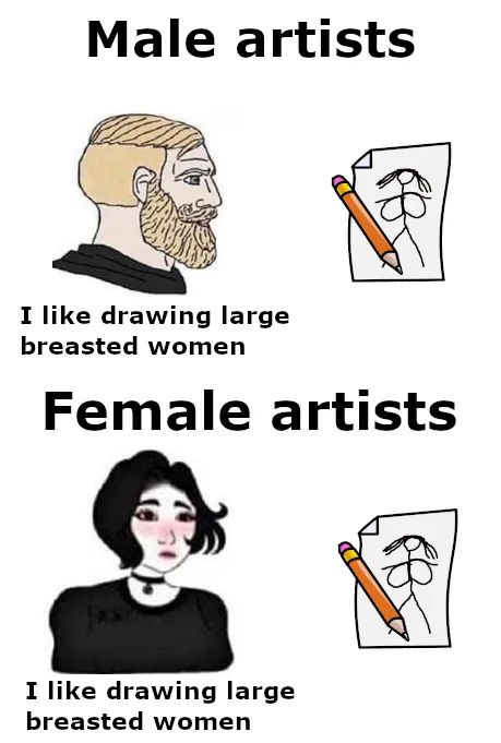 Male artists I like drawing large breasted women Female artists I like drawing large breasted women