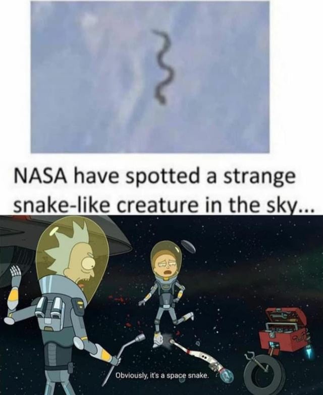 NASA have spotted a strange snake-like creature in the sky... Obviously, it's a space snake.