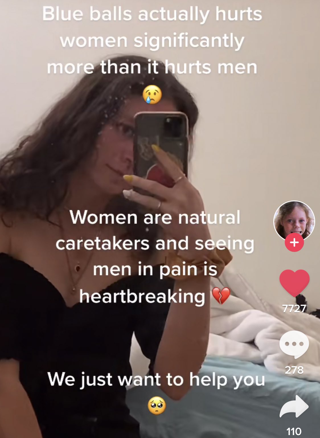 Blue balls actually hurts women significantly more than it hurts men Women are natural caretakers and seeing men in pain is heartbreaking 7727 278 We just want to help you 110