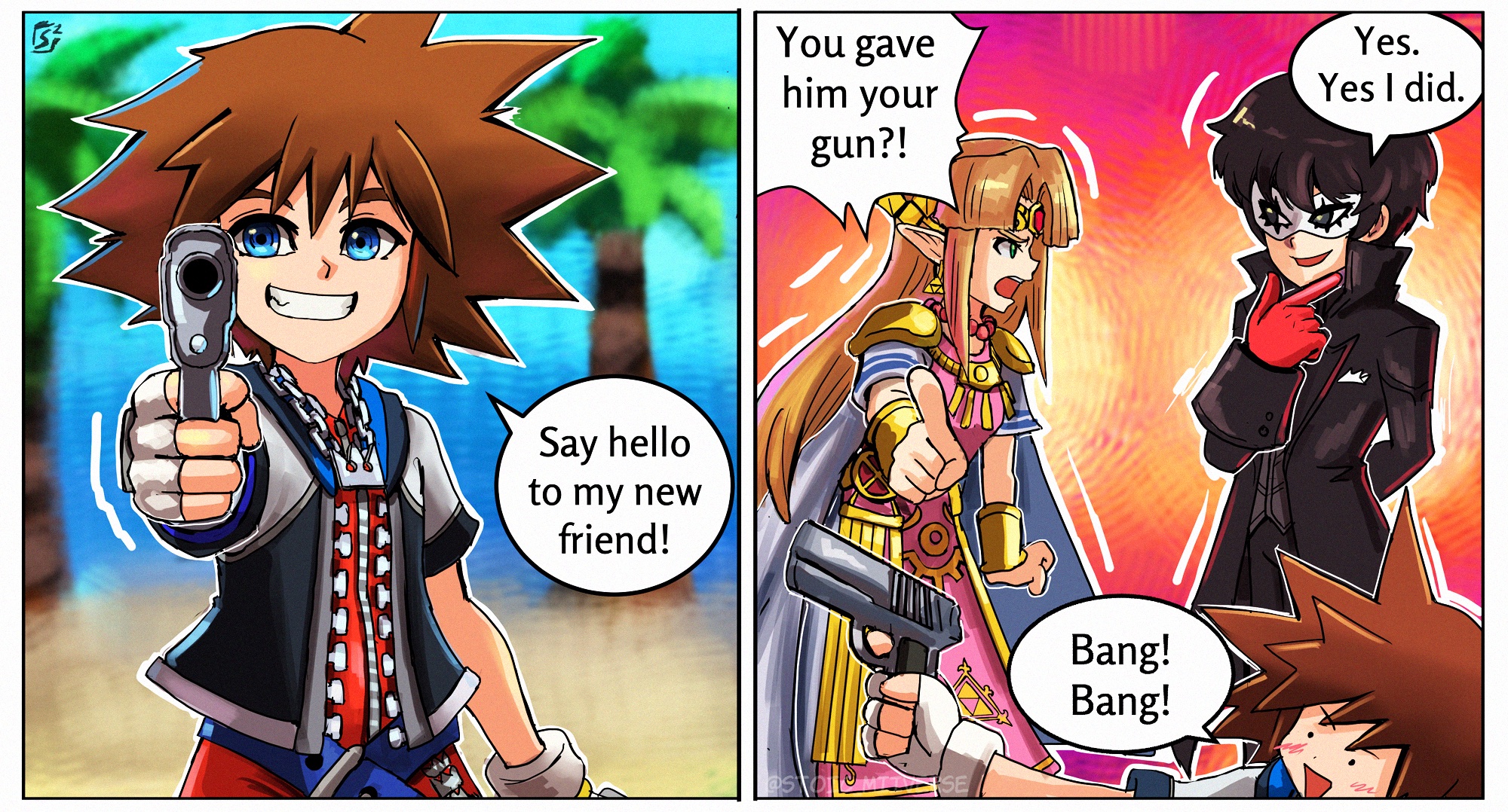 You gave him your Yes. Yes I did. gun?! Say hello to my new friend! Bang! Bang!