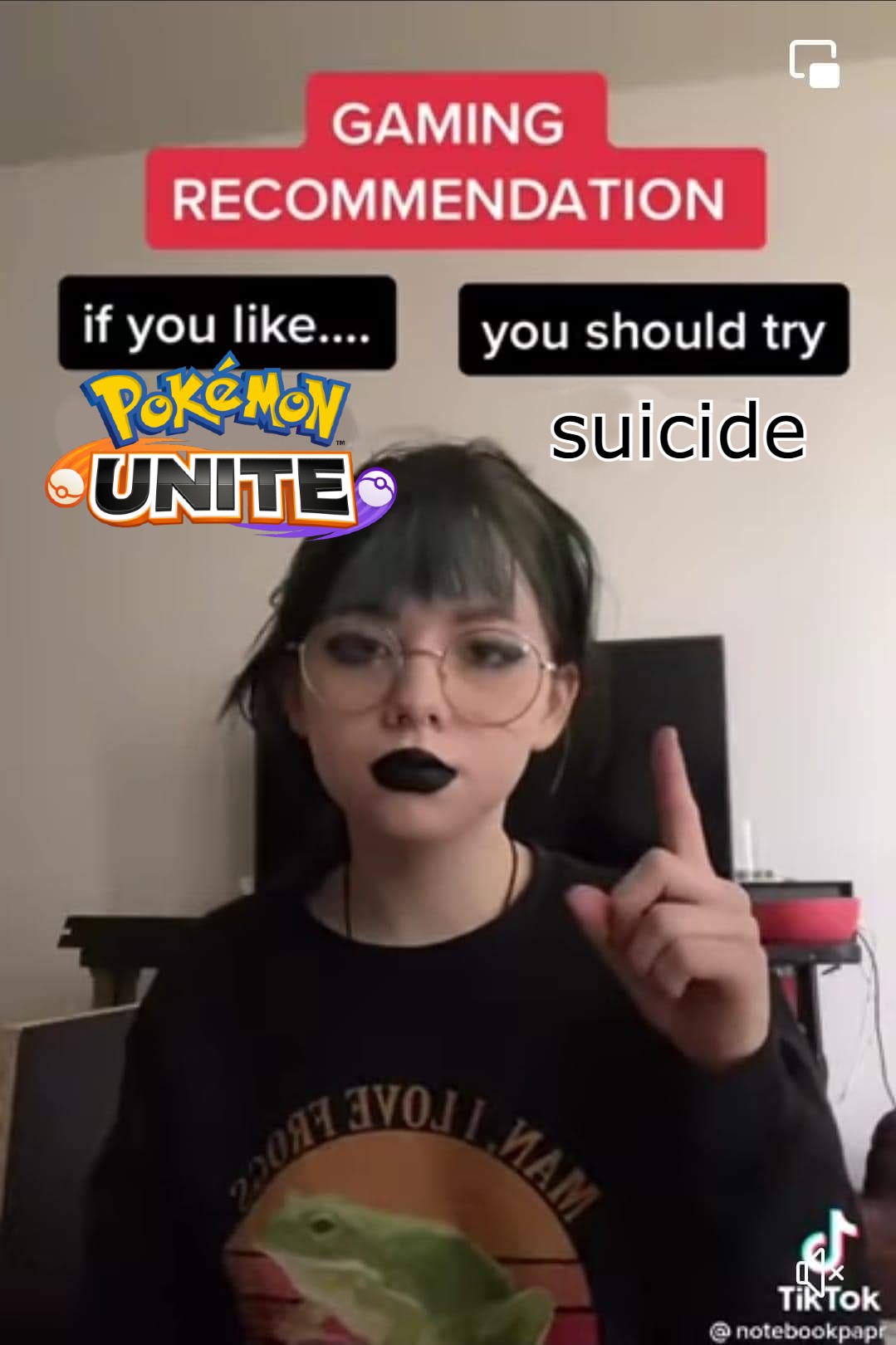 GAMING RECOMMENDATION you should try if you like.. PekEMON UNITE suicide TTOAE MAM TikTok notebookpapi