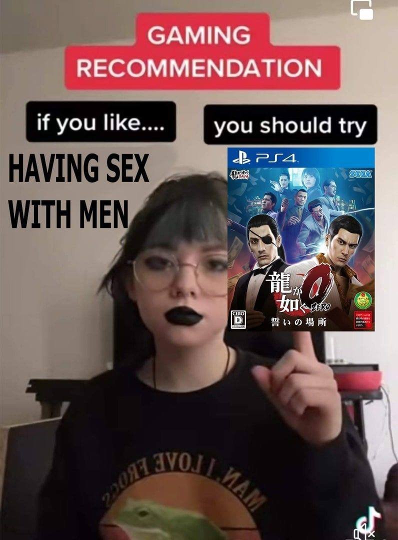 GAMING RECOMMENDATION if you like.... you should try B PS4. HAVING SEX SEGA WITH MEN 龍0 如 CERO D 誓いの場所 МАМ MAM TTOAE 22087