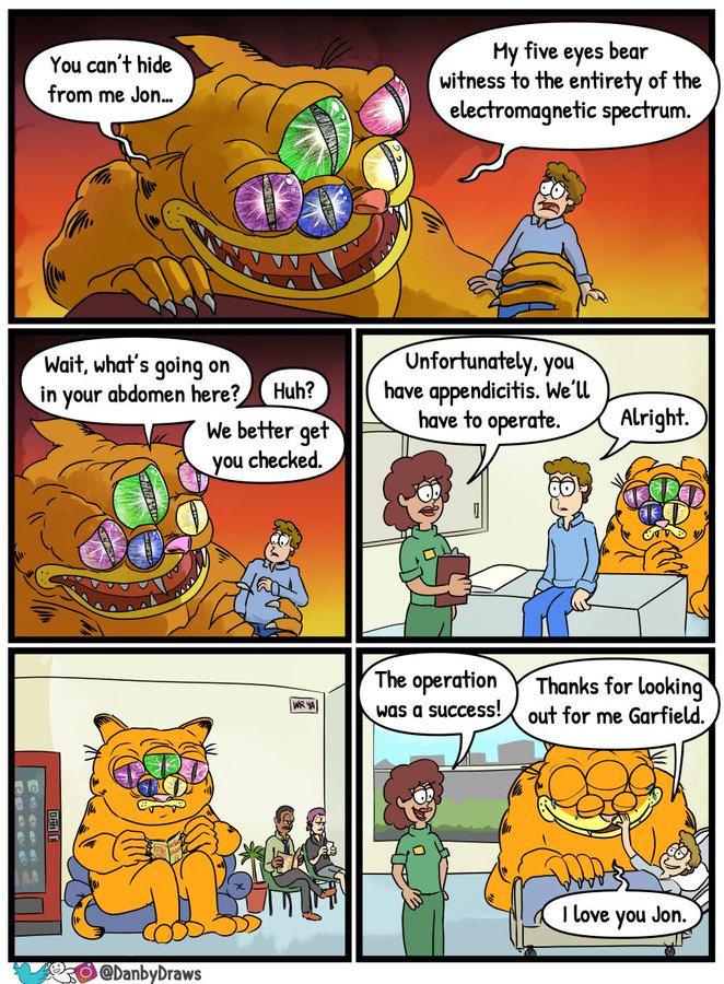 Garfield Sees All Creepy Garfield Gorefield Know Your Meme