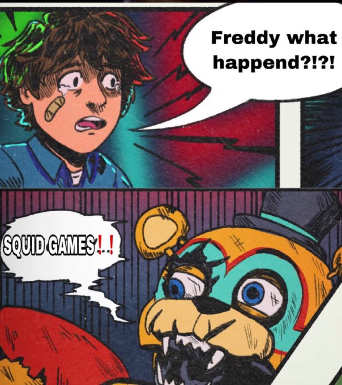 Freddy what happend?!?! SQUID GAMES.!