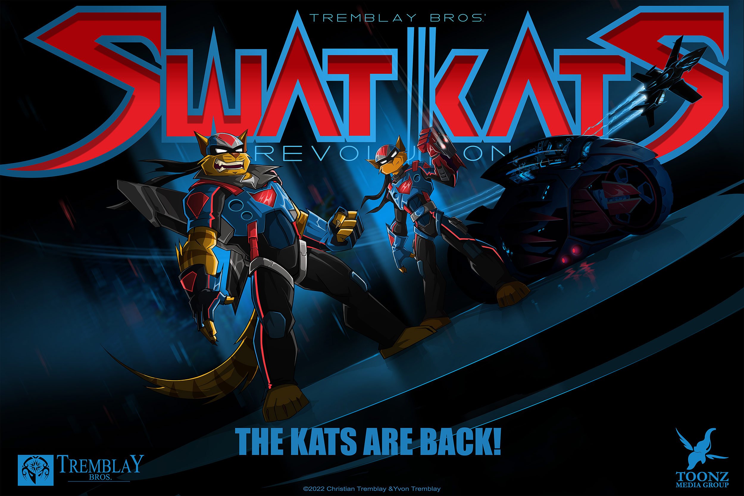 A new reboot titled 'SWAT-KATS Revolution' is in the works with Christian and Yvon Tremblay at Toonz Media Group. 