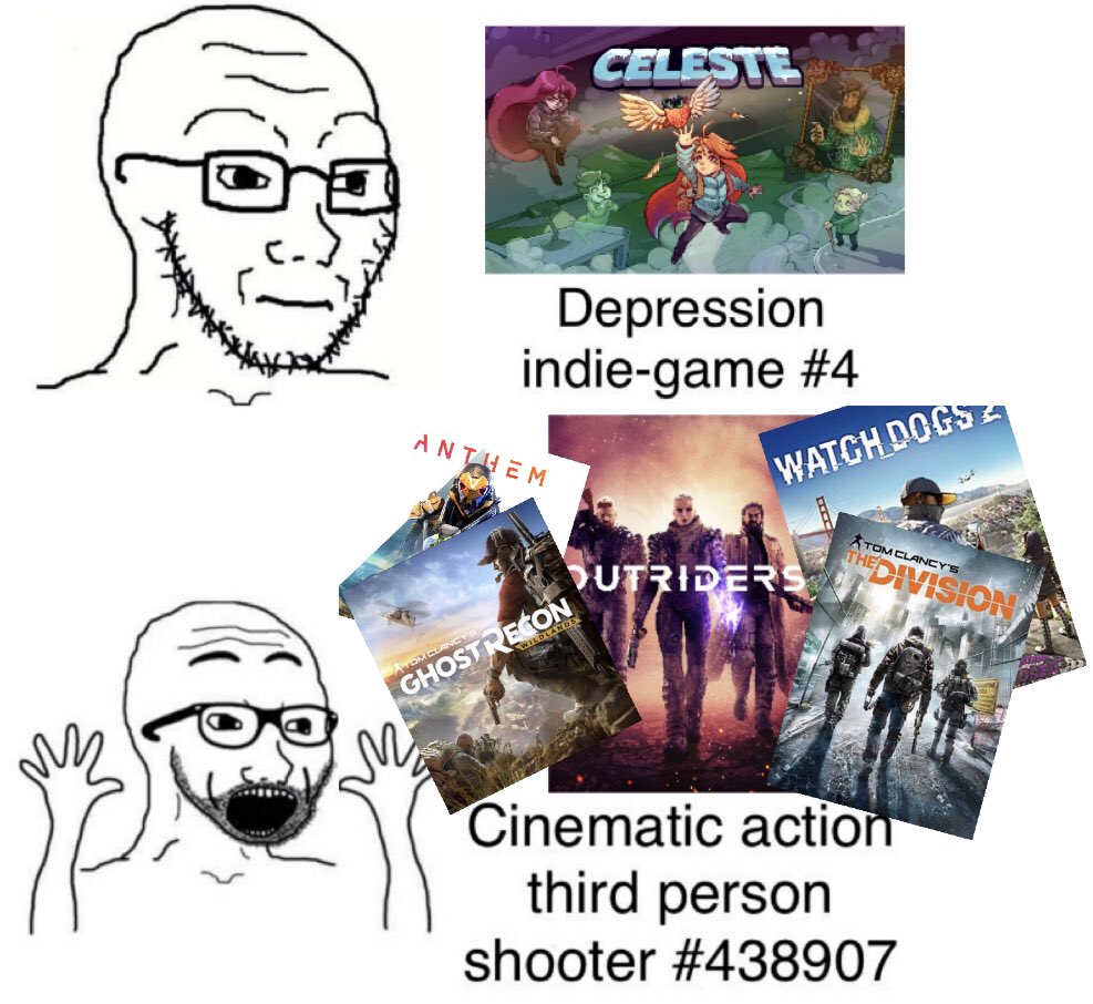 CELESTE Depression indie-game #4 ANTHEM WATCH DOGS TOM CLANCY'S UTRIDERS THEDIVISION WILDLANDS vOMCLANCY GHOSTRECON Cinematic action third person shooter #438907