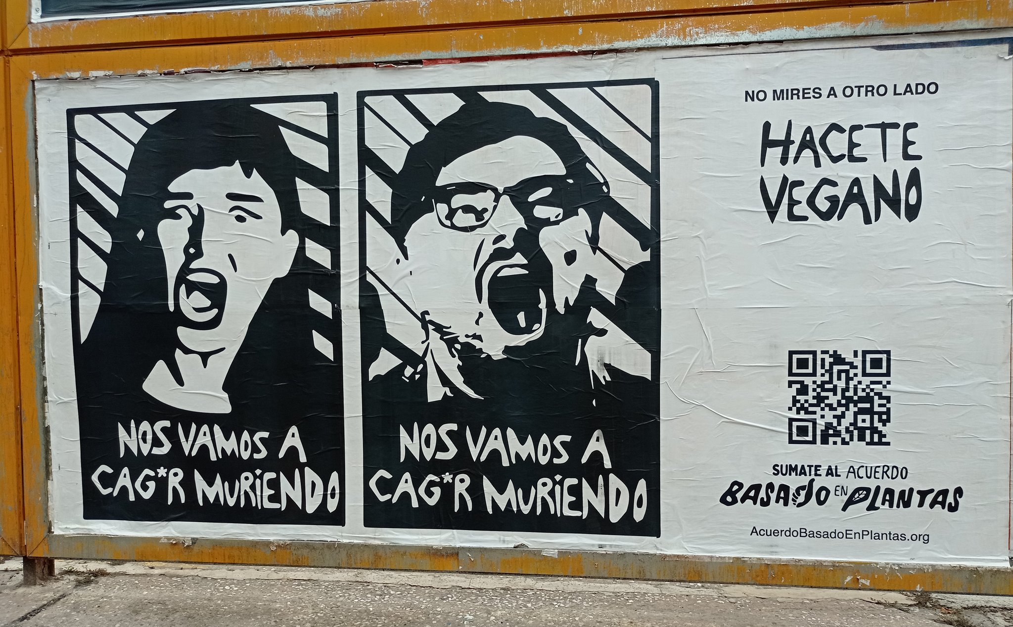 <a href="https://twitter.com/somosvoicot/status/1491541418162196487">VOICOT's tweet about this campaign</a>.
The characters are saying "We're going to f------ die."
More pictures: <a href="https://twitter.com/Doc_Dan_/status/1492500976011341826">Doc_Dan_</a>, <a href="https://twitter.com/usdtermo/status/1491533983846445065">usdtermo</a>, <a href="https://twitter.com/elmanu_pyf/status/1491761220533248001">elmanu_pyf</a>.