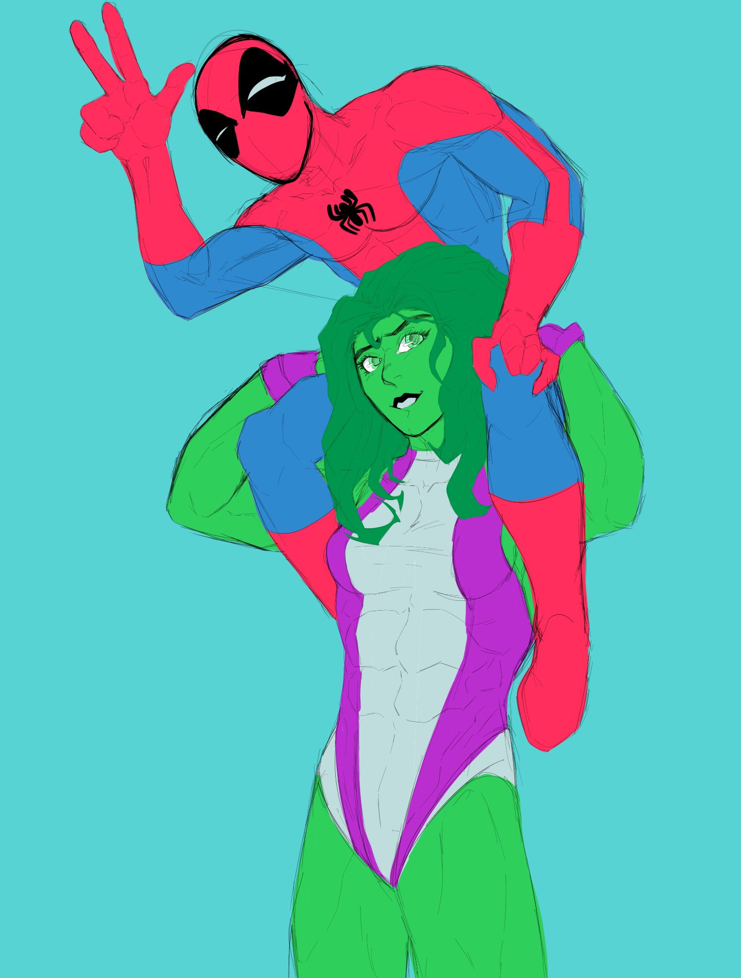 she hulk and spiderman