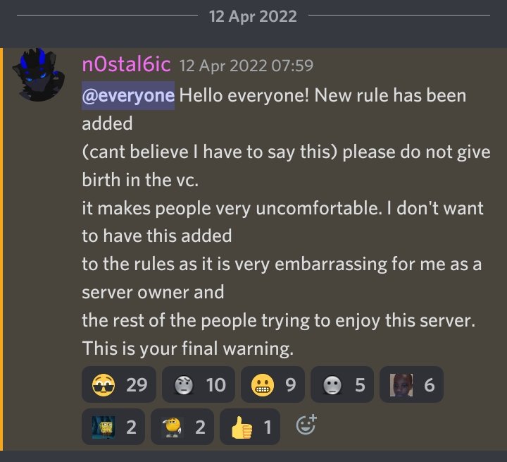 Meowbah @everyone Please DO NOT announce to the server when you