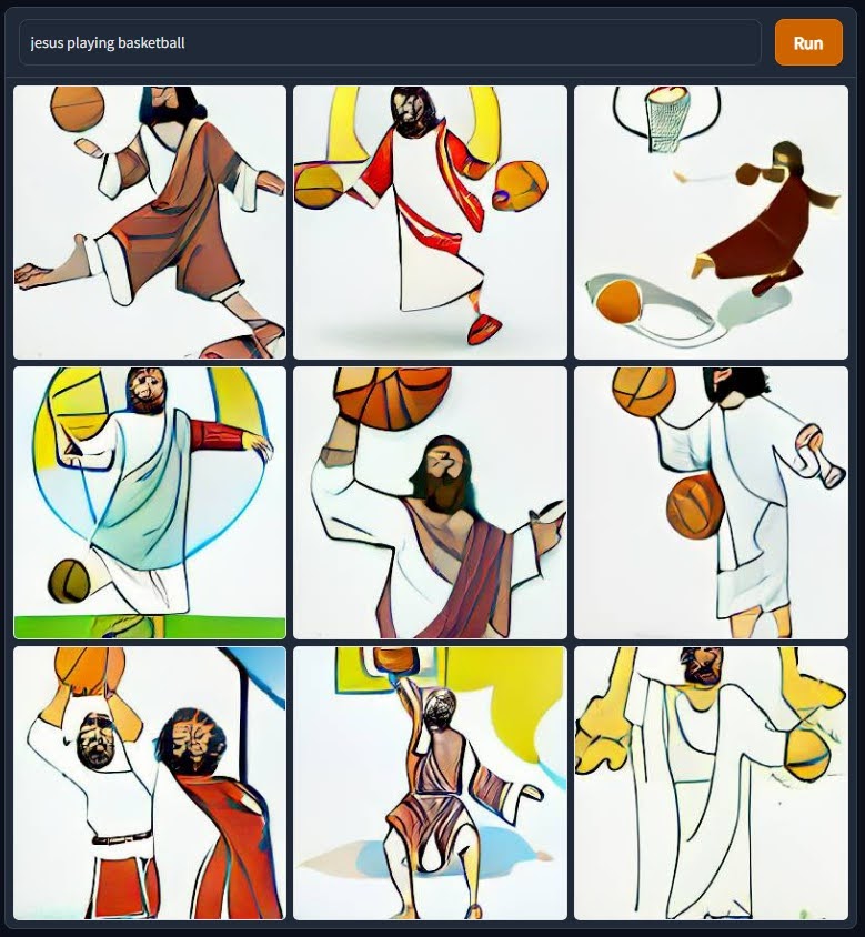 jesus playing basketball Th 30 2 MP Run