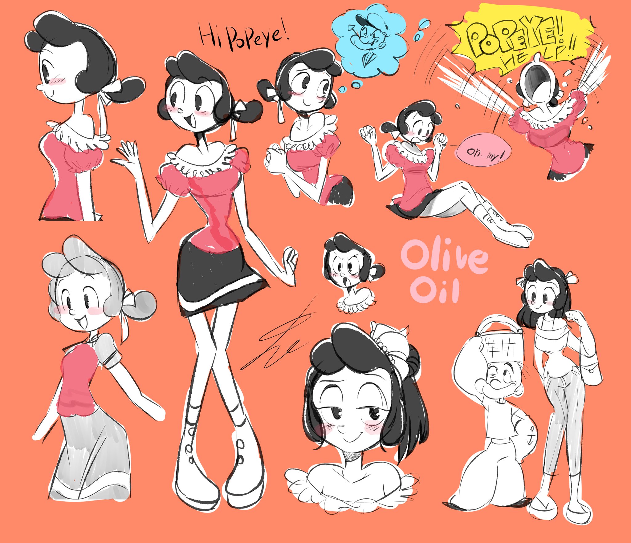 olive oyl hairstyle