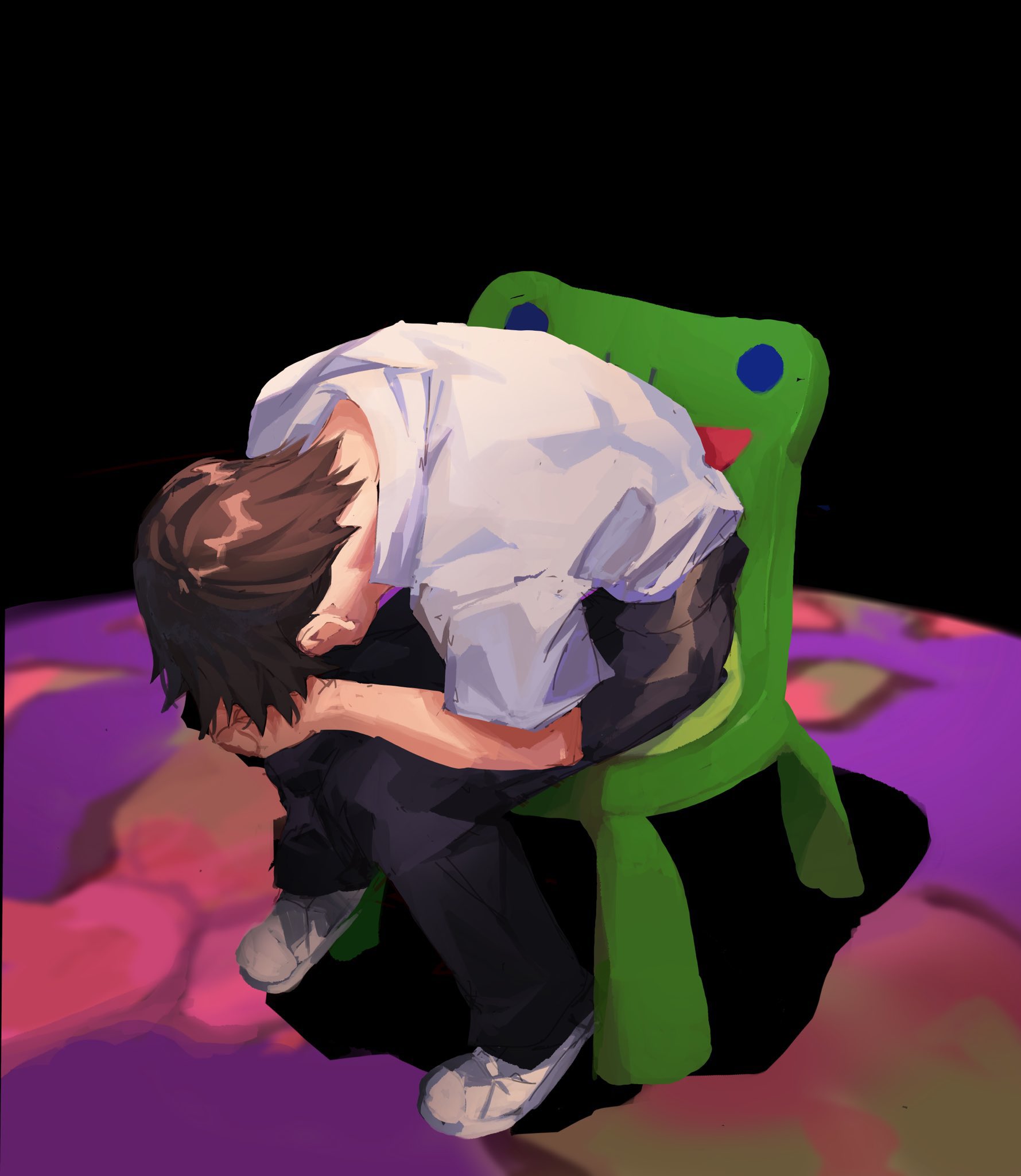 Shinji in a Froggy Chair | Shinji in a Chair | Know Your Meme