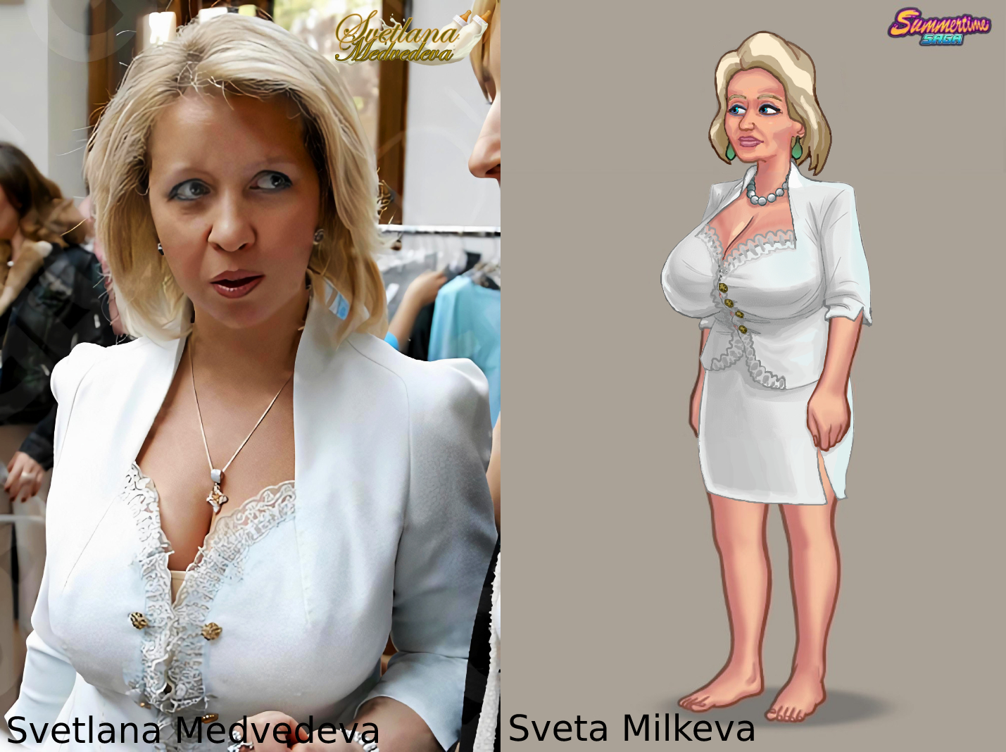 First lady Svetlana Medvedeva as Sveta Milkeva in Summertime saga videogame  | Know Your Meme