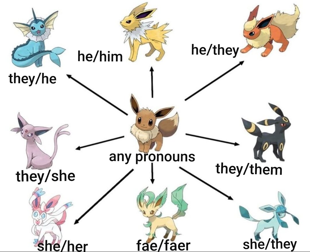 they/he he/him they/she / she/her any pronouns he/they fae/faer they/them she/they