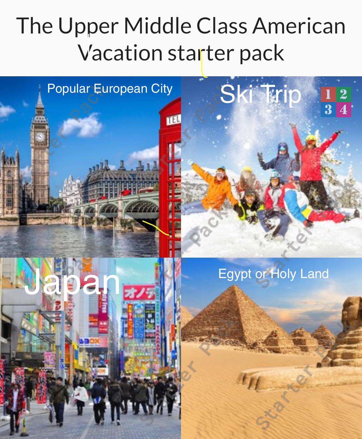 Upper Middle Class Vacation Starter Pack r starterpacks Starter 