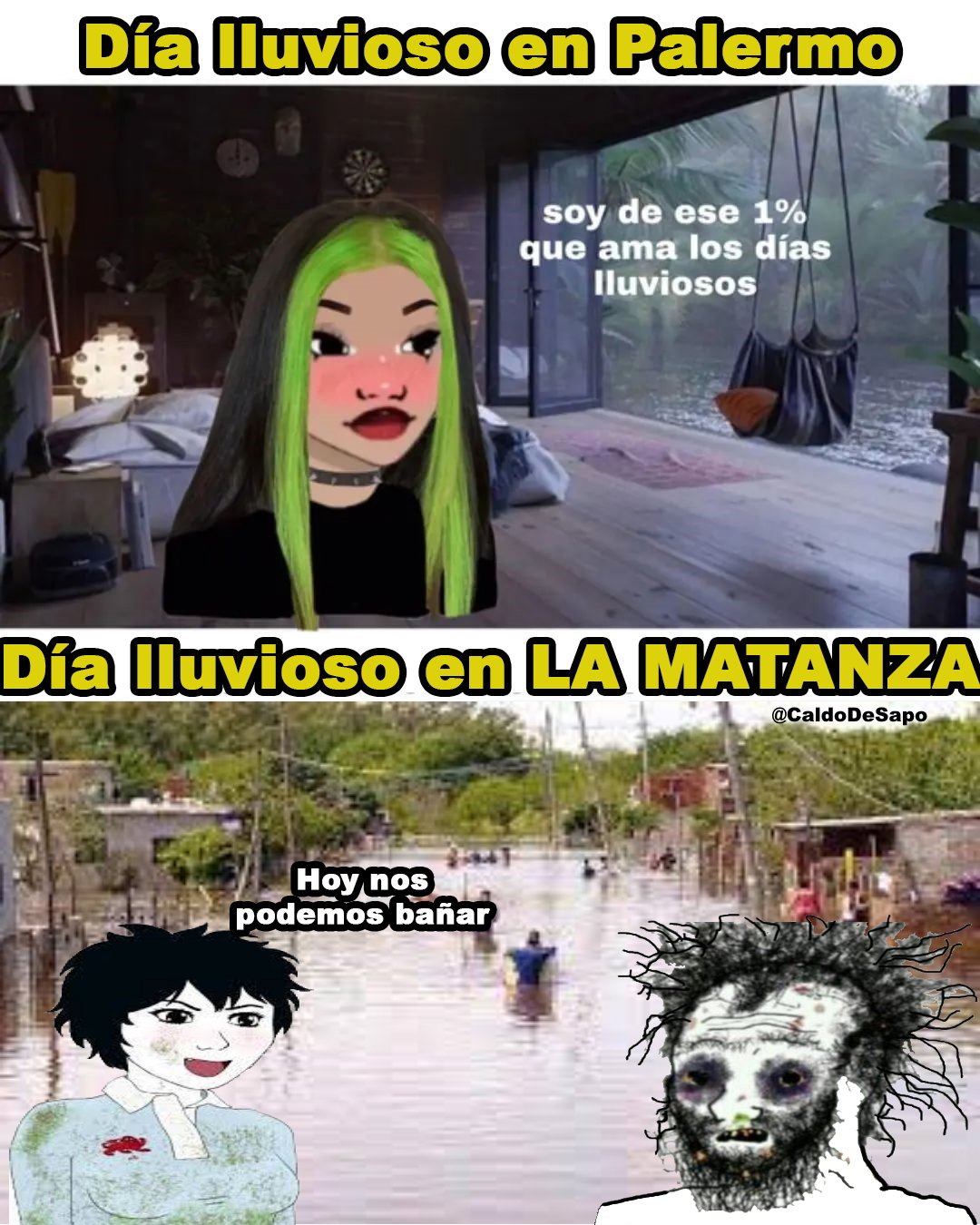 Día lluvioso en Palermo soy de ese 1% que ama los días lluviosos Día lluvioso en LA MATANZA @CaldoDeSapo Hoy nos podemos bañar