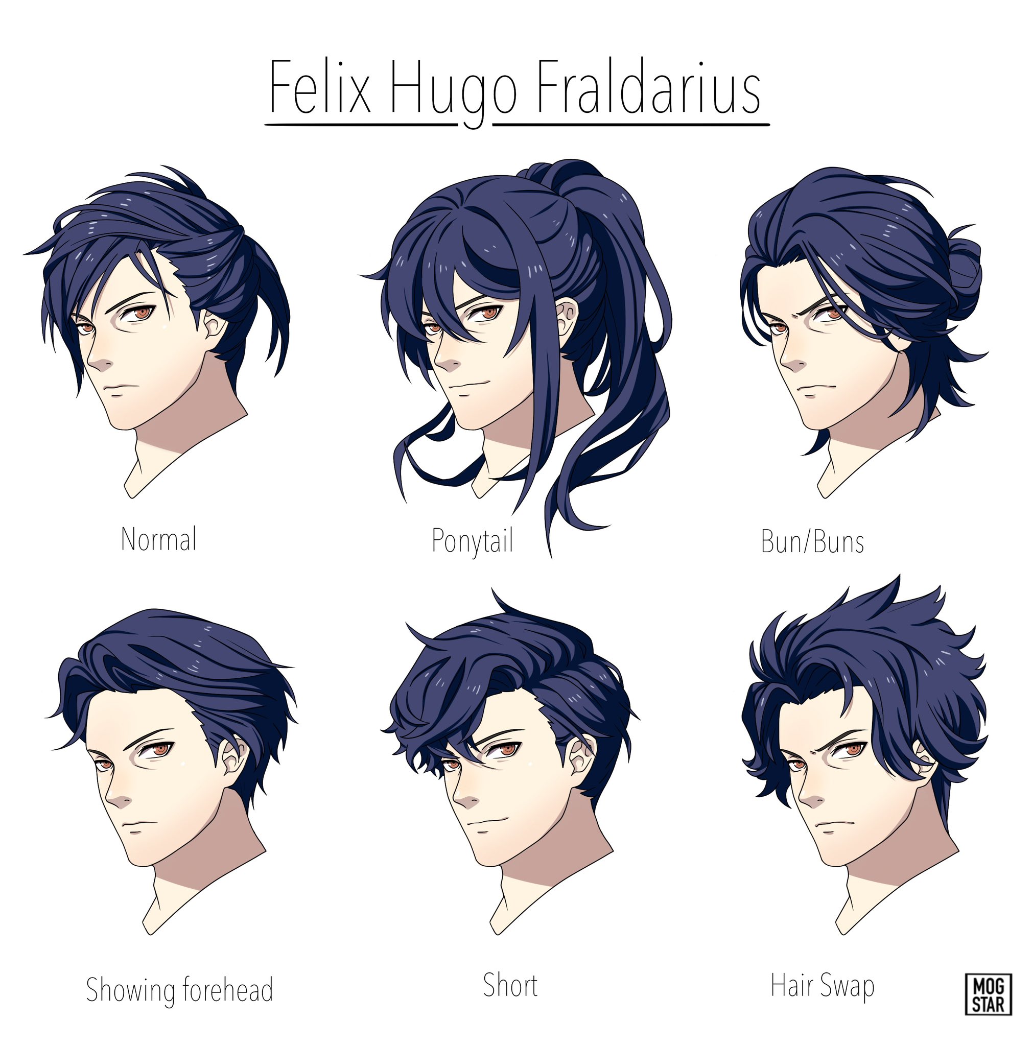 Normal Felix Hugo Fraldarius Showing forehead Ponytail Short Bun/Buns Hair Swap MOG STAR