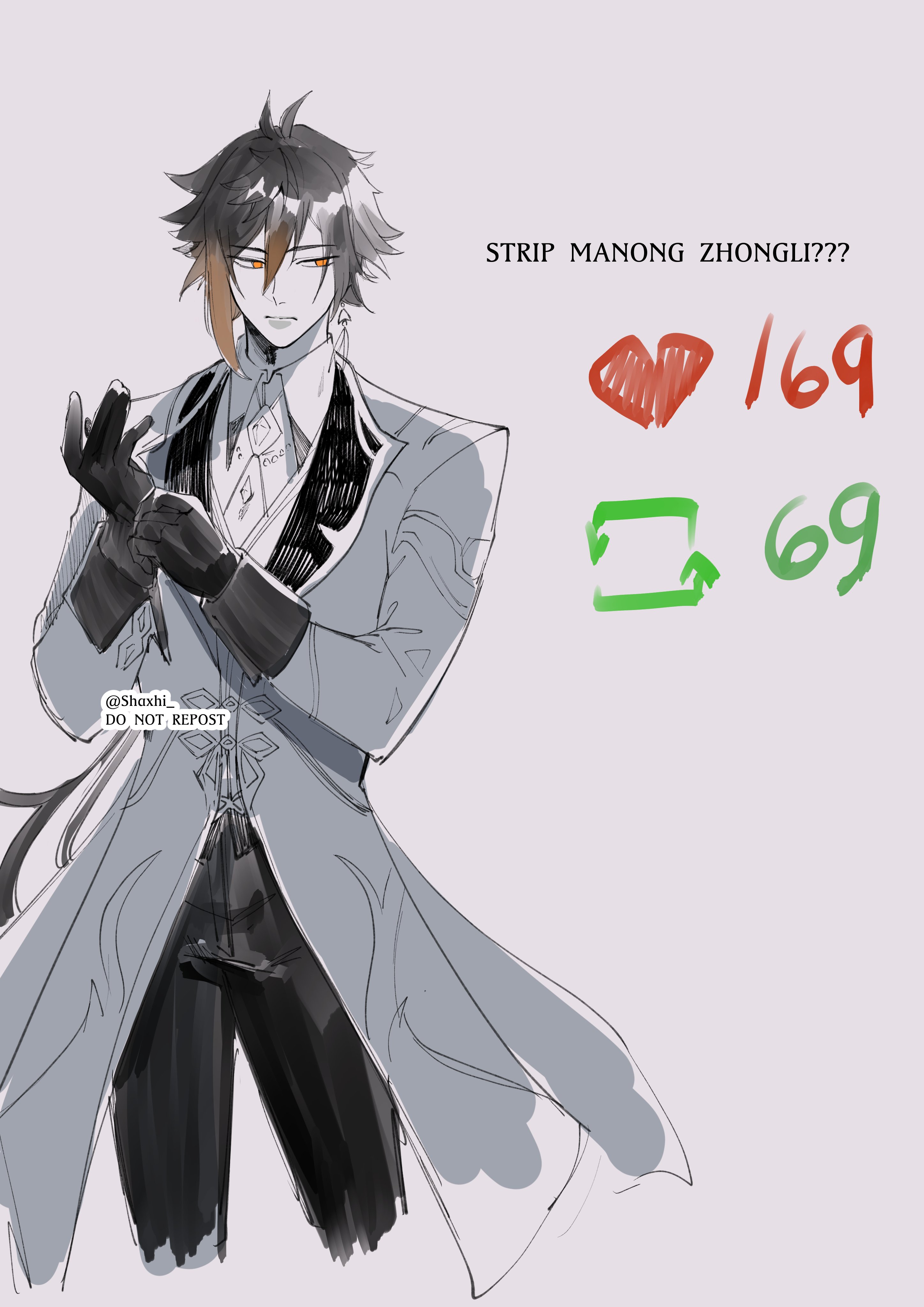 @Shaxhi DO NOT REPOST 10000 STRIP MANONG ZHONGLI??? 169 69