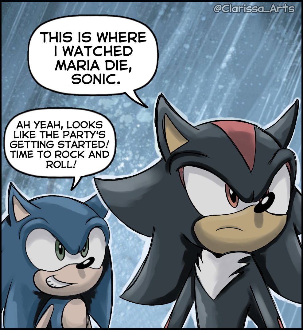 THIS IS WHERE I WATCHED MARIA DIE, SONIC. AH YEAH, LOOKS LIKE THE PARTY'S GETTING STARTED! TIME TO ROCK AND ROLL! @Clarissa_Arts