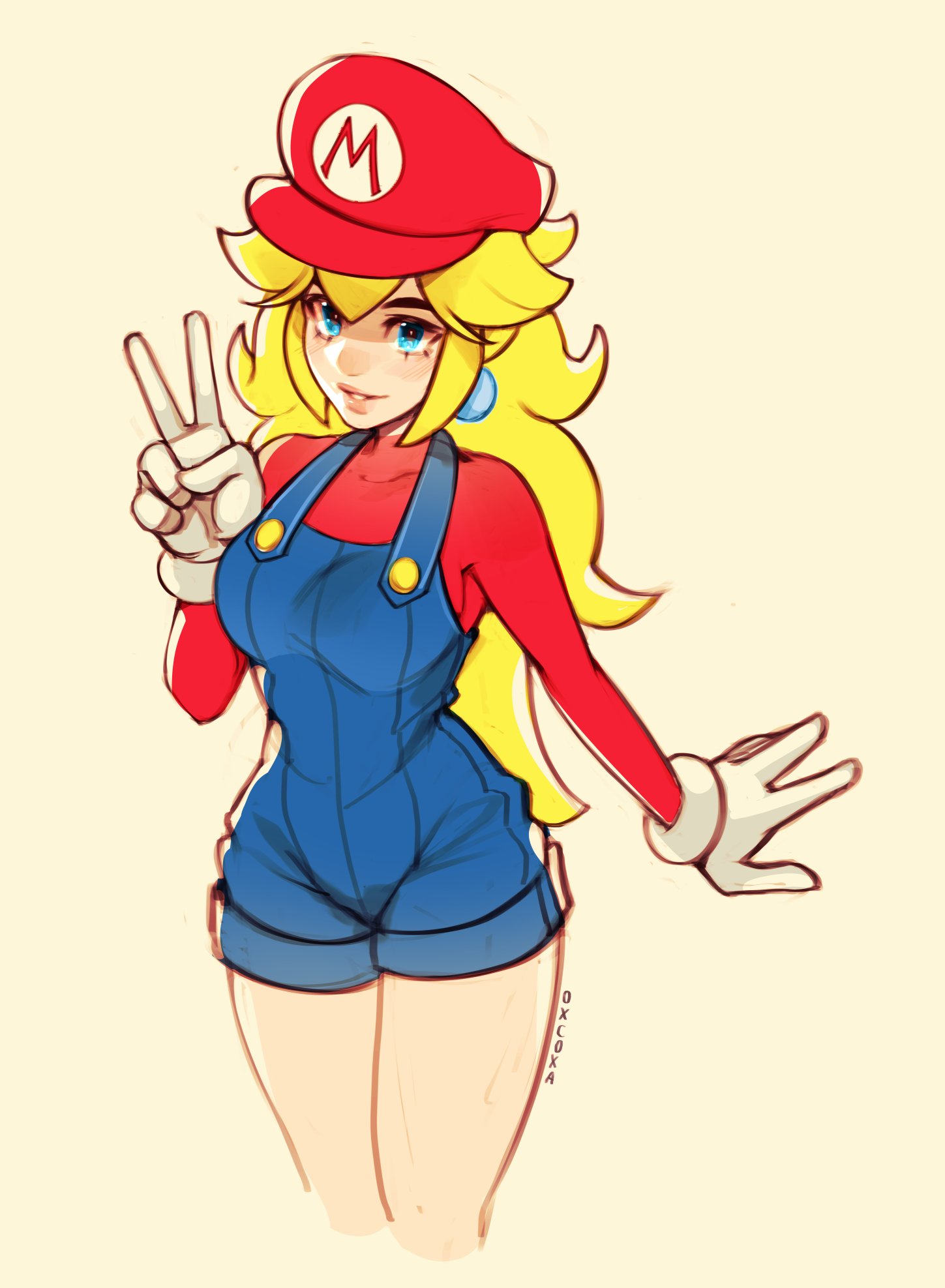 Princess Peach Dressed As Mario ️ Super Mario Know Your Meme 